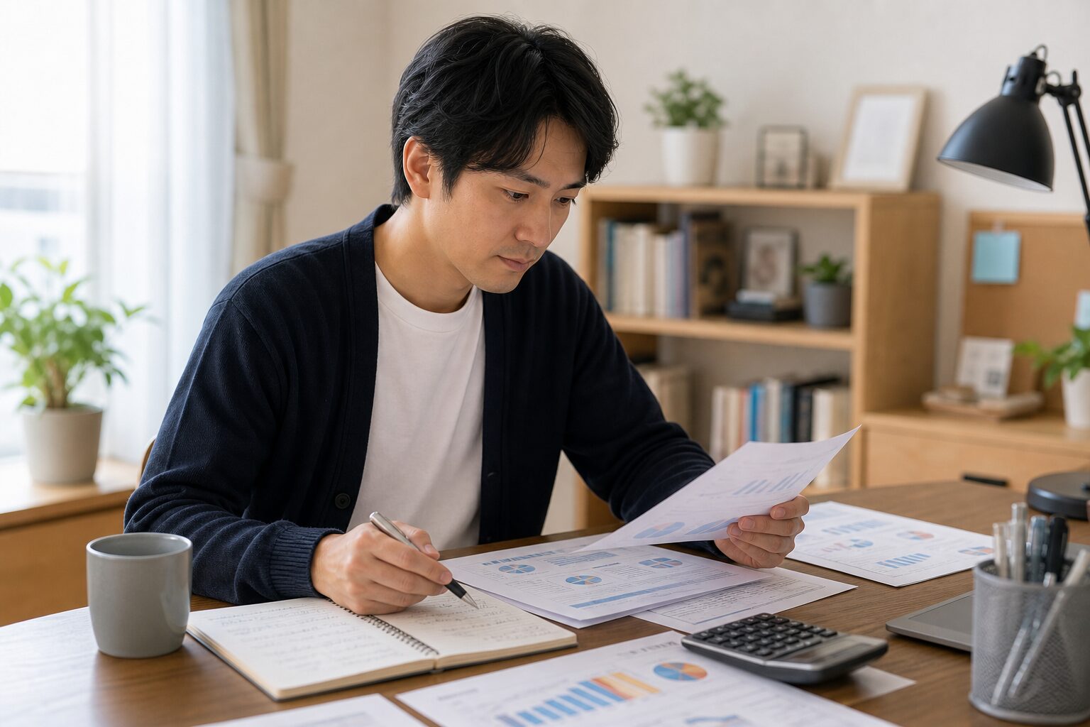 NISA口座と見直し条件を検討する個人投資家のイメージ