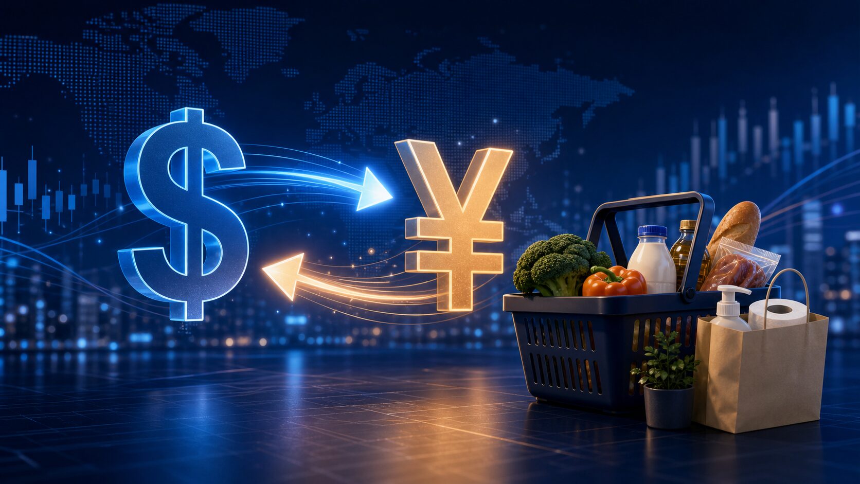 為替とドル円の動きを表すイメージ