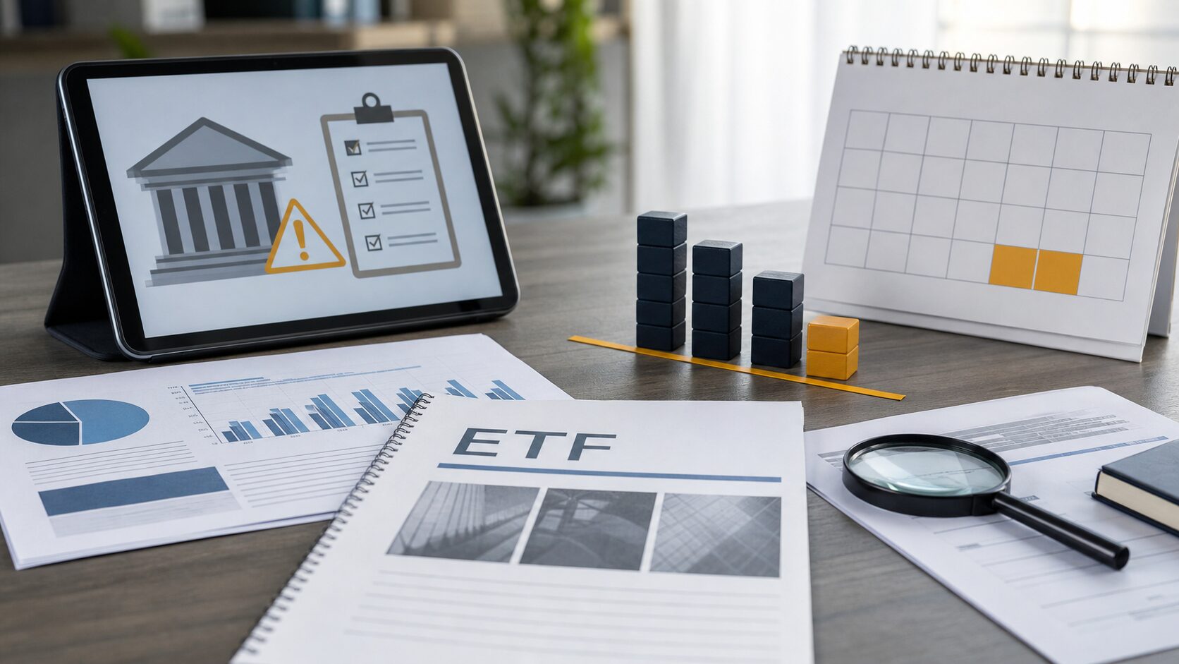ETFの監理銘柄指定と口数条件を公式資料で確認する投資調査デスクのイメージ