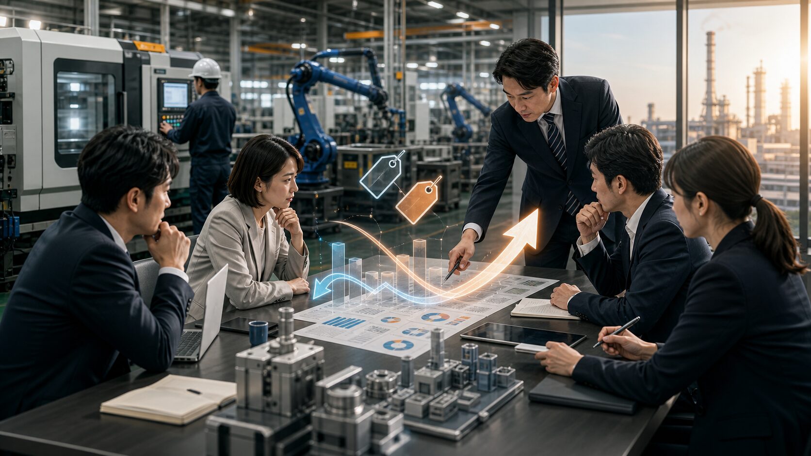 設備投資と価格転嫁を確認する企業分析のイメージ