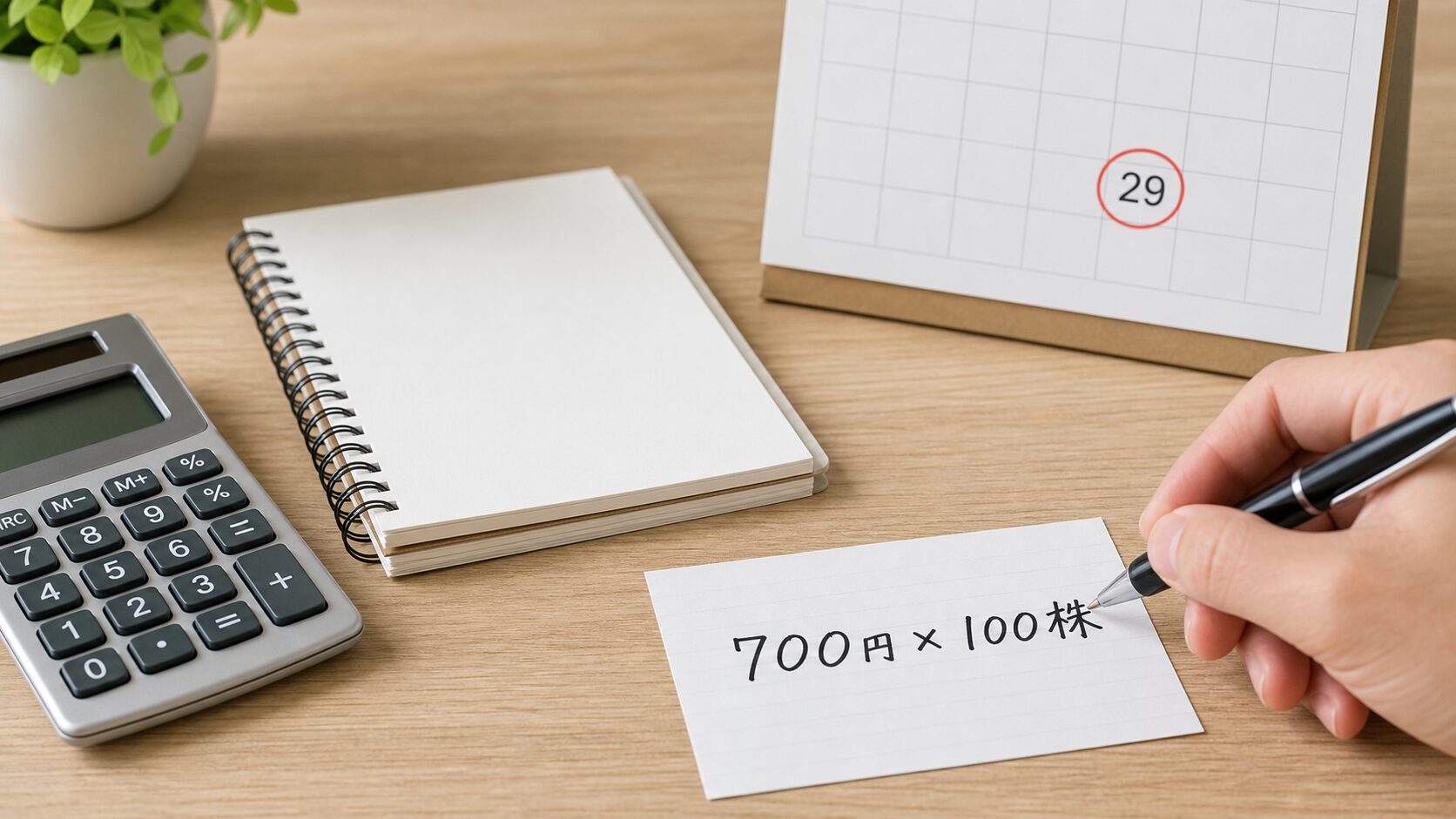 700円かける100株と29日のカレンダーを示すIPO資金感のイメージ