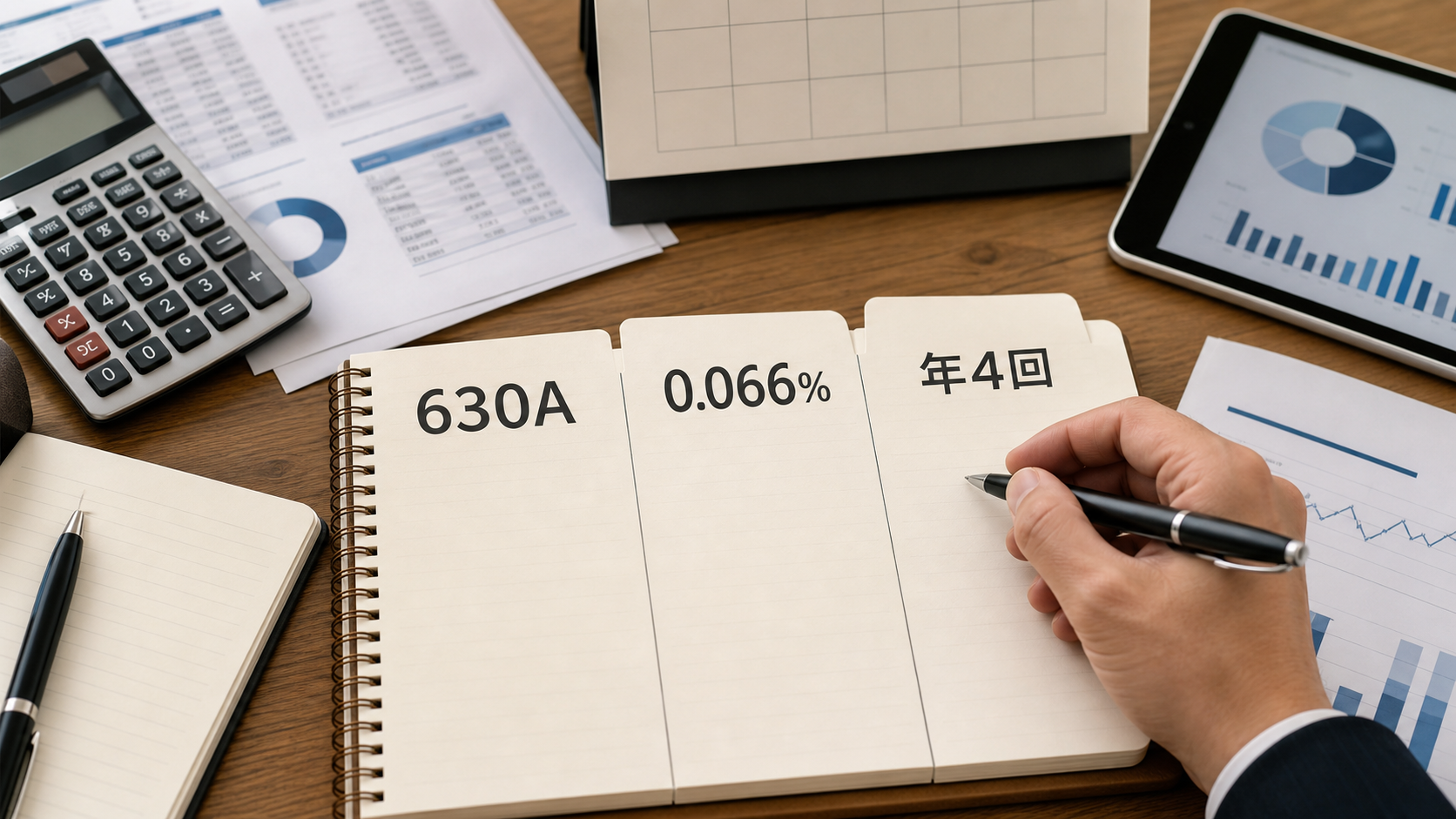 630A TOPIX ETFのコード、信託報酬0.066%、年4回決算を比較するアイキャッチ
