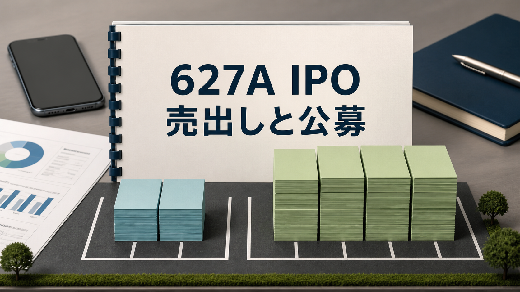akippa 627AのIPOで公募と売出しの差を分けるアイキャッチ