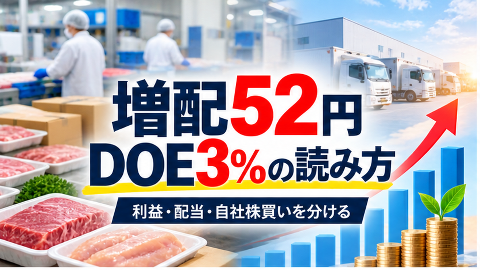 スターゼン8043の増配52円とDOE3%を投資家向けに分けるイメージ