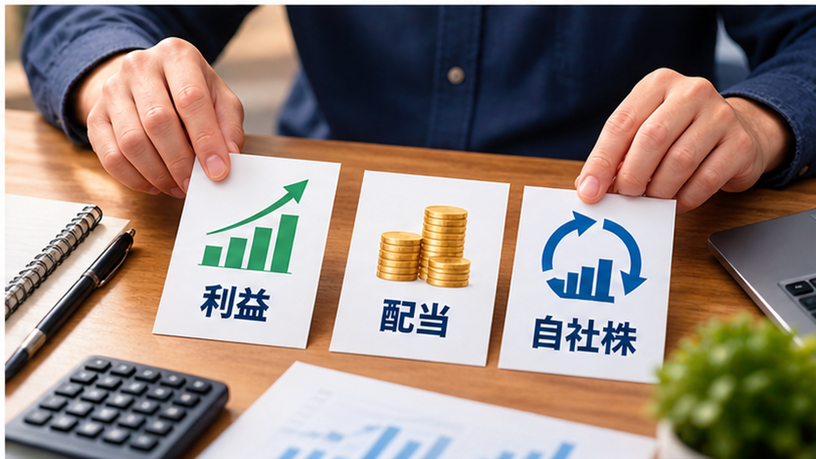 利益と配当と自社株買いを分けて見る資本政策のイメージ